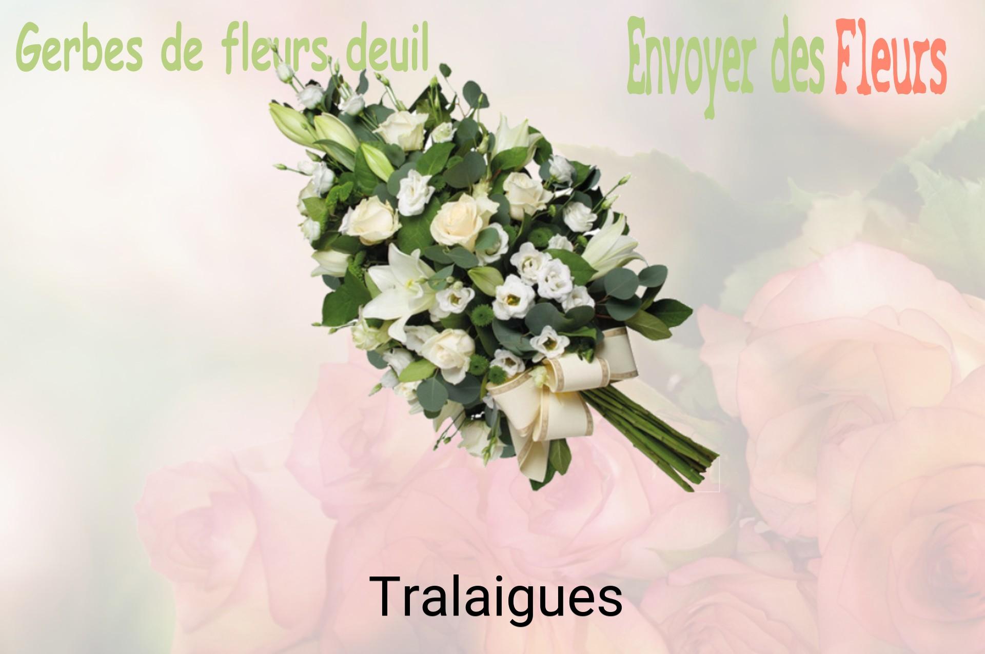 Gerbe de fleurs de deuil livrée à Tralaigues